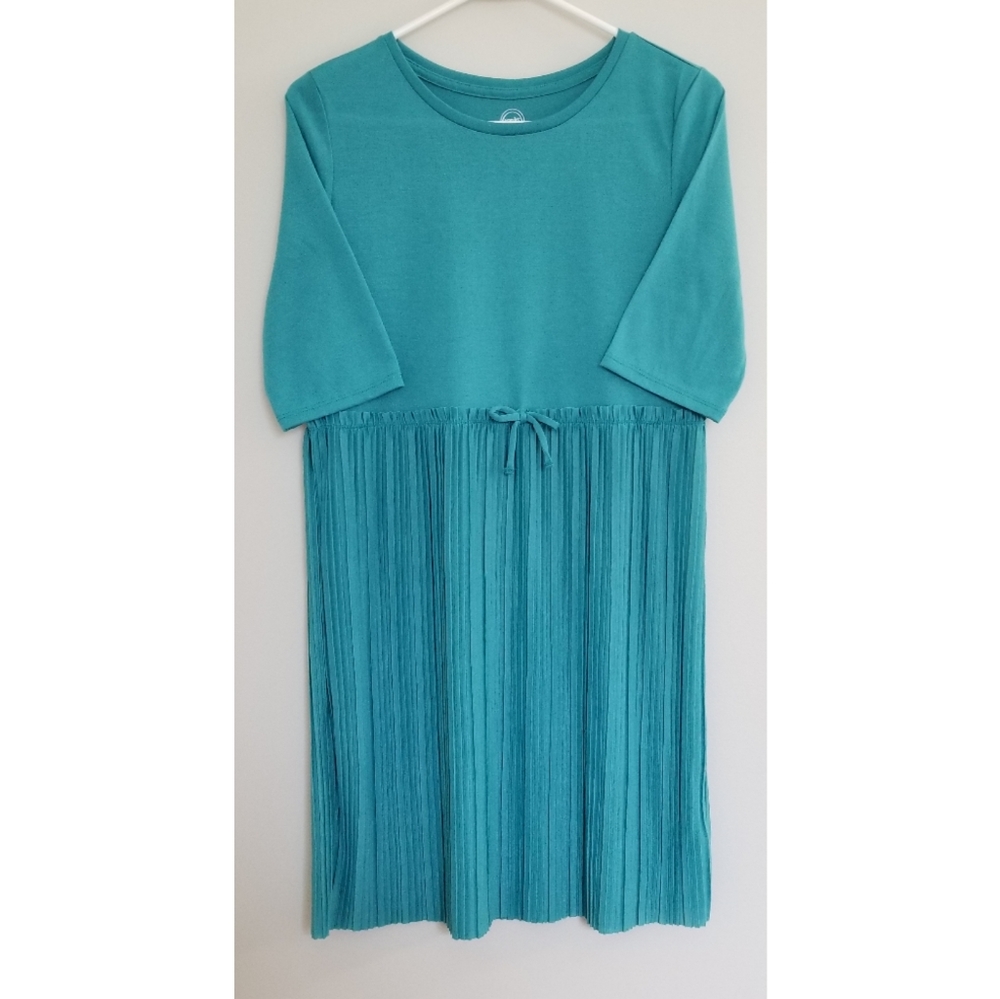 NWOT wonder nation Girl's Pleated Aqua Dress